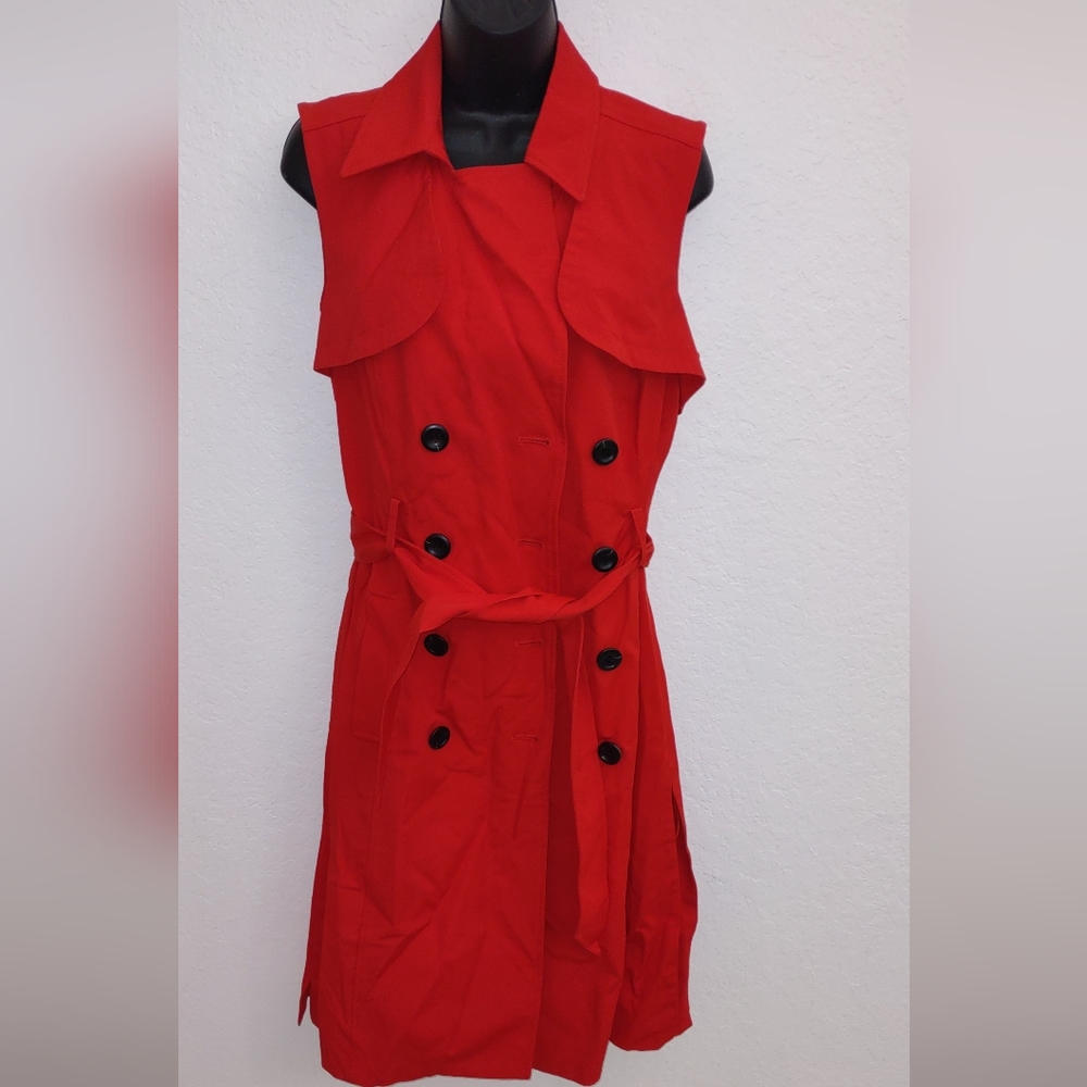 Bebe double button classic trench Red dress M